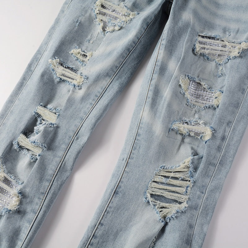 Amr Light Blue Patch Jeans