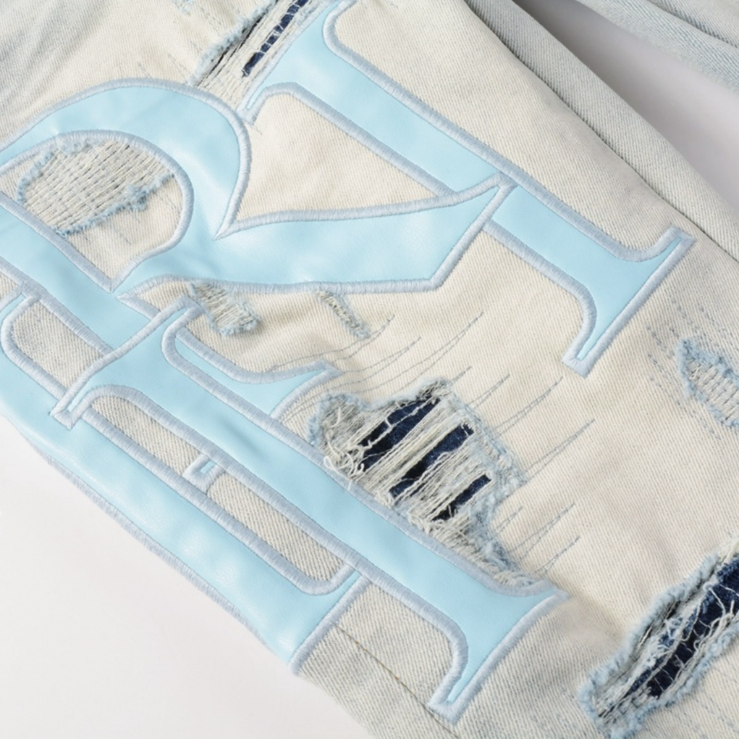 Amr Staggered Light Blue Jeans