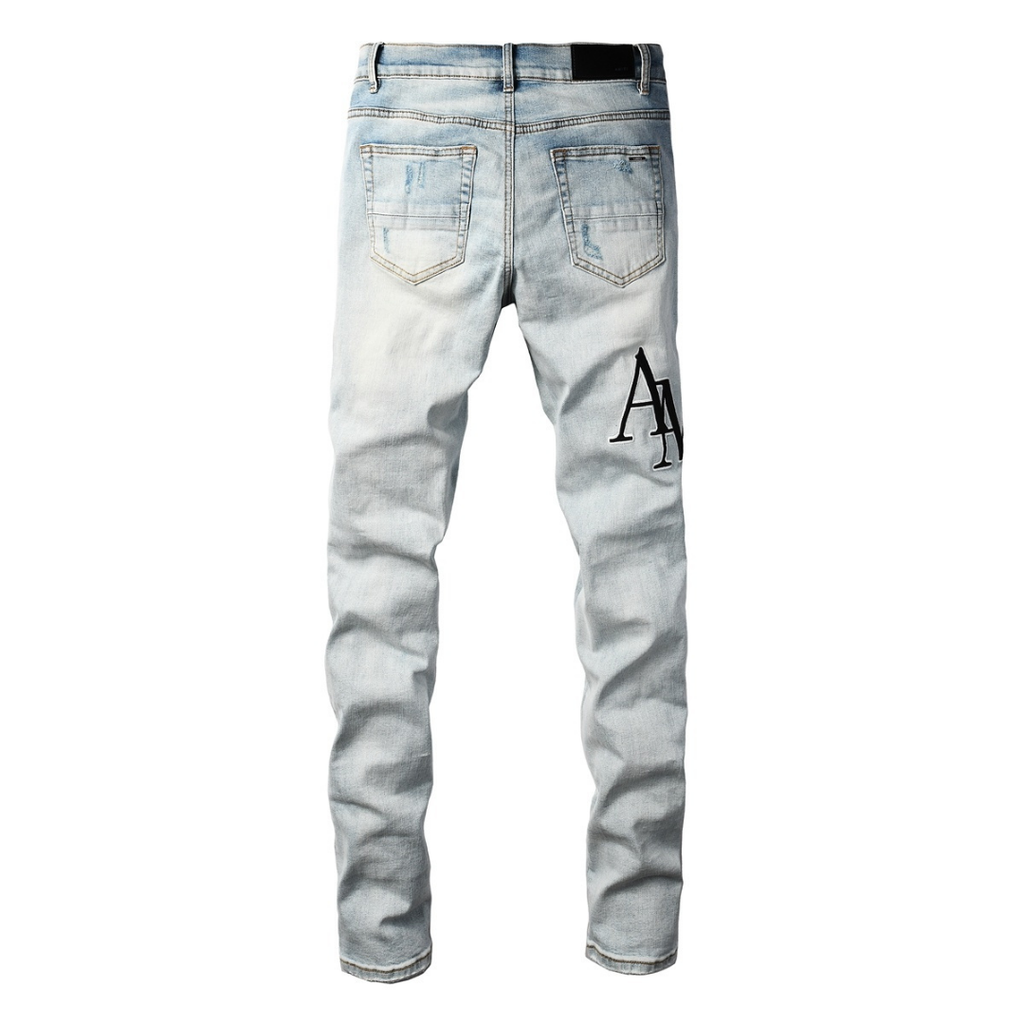 Amr Staggered Gradient Blue Jeans