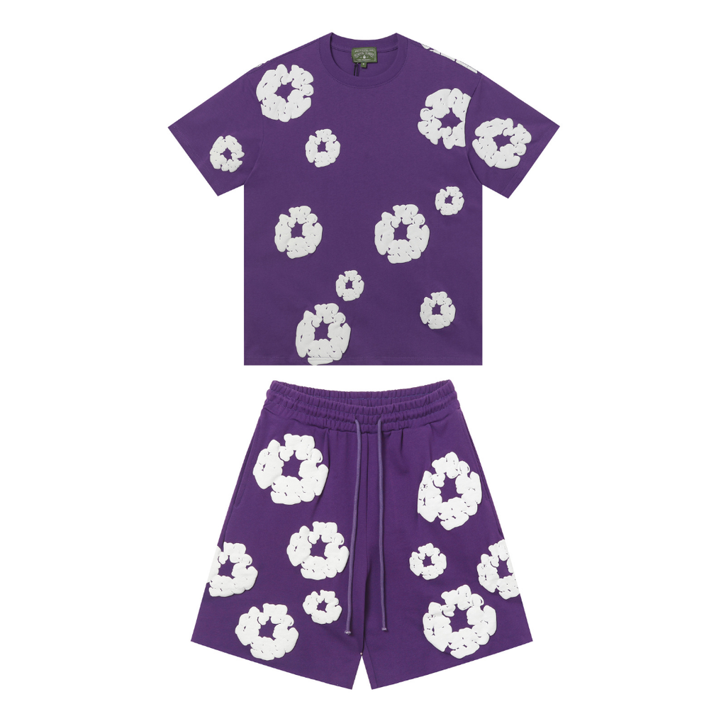 Denim Trs Purple Short set