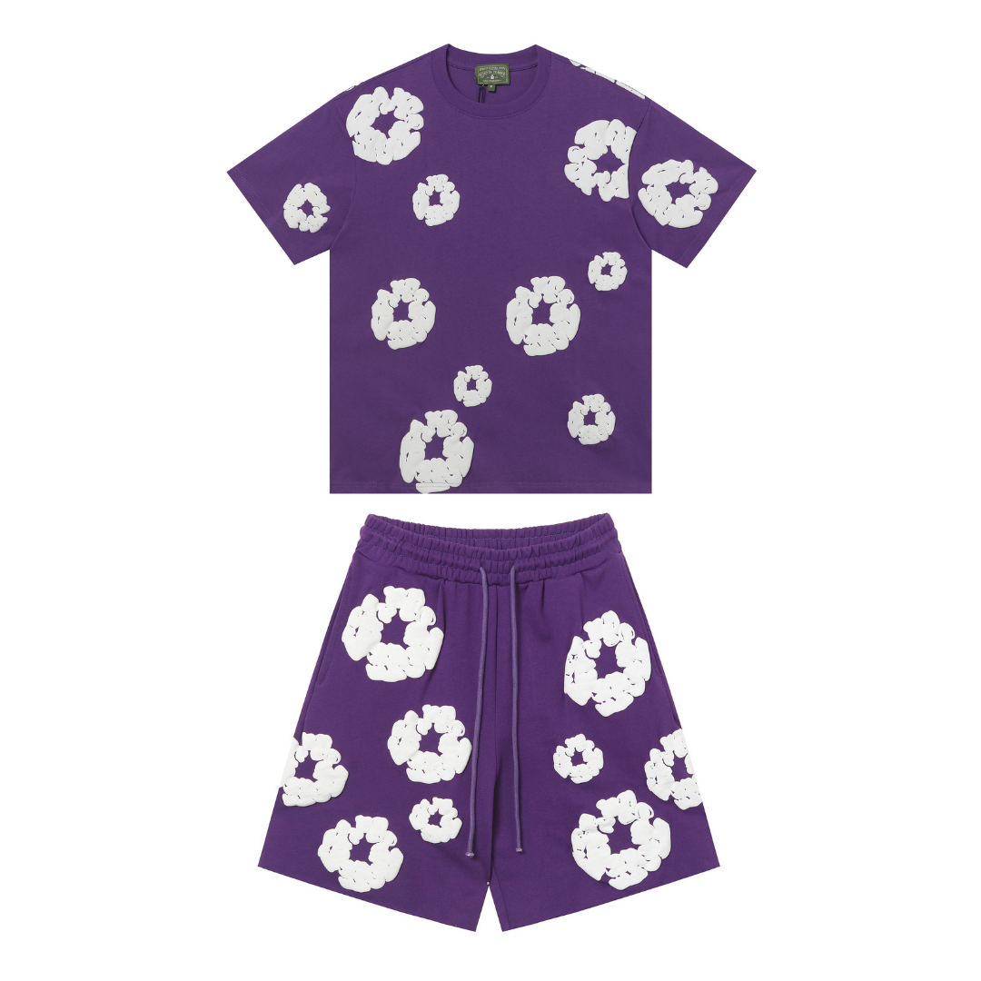 Denim Trs Purple Short set