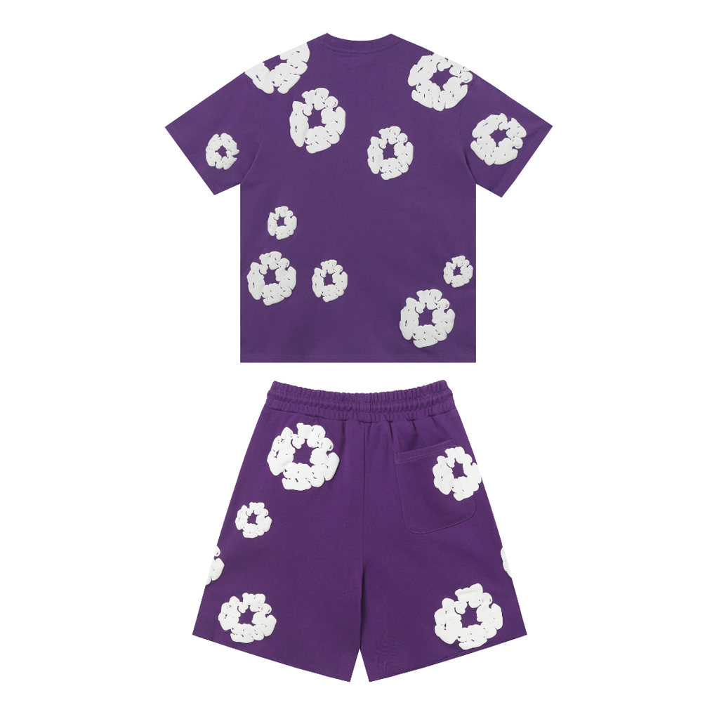 Denim Trs Purple Short set