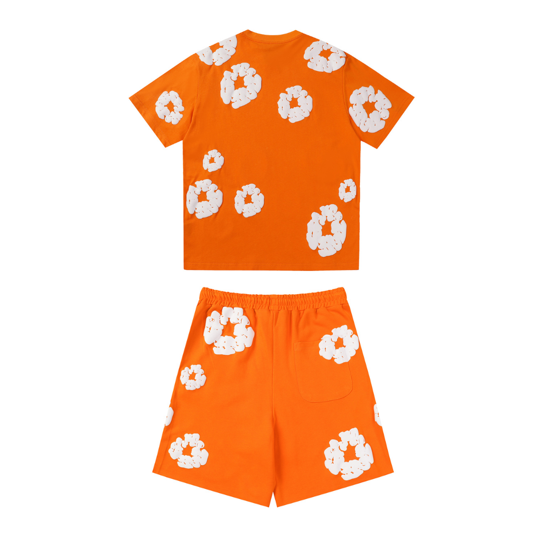 Denim Trs Orange Short set