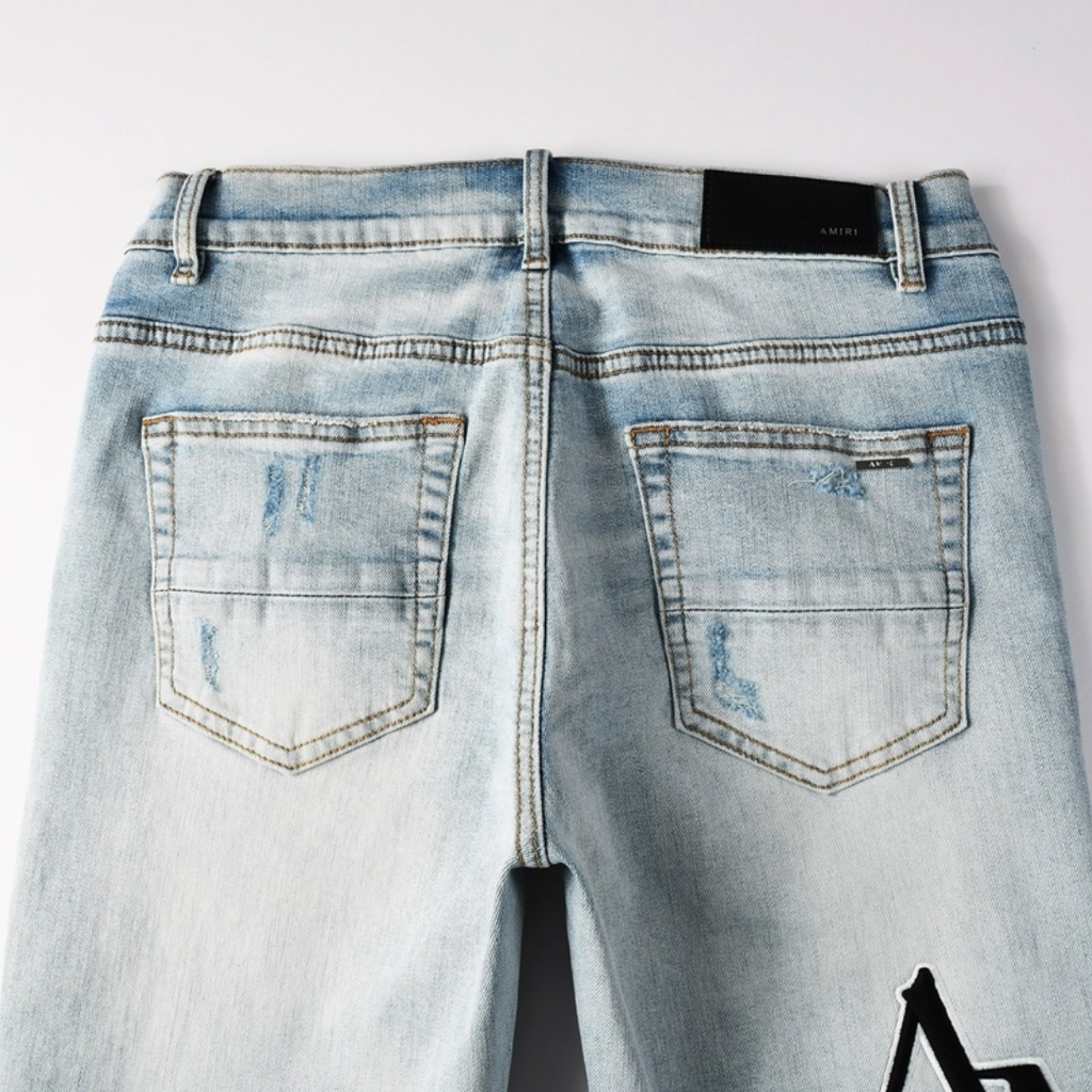 Amr Staggered Gradient Blue Jeans