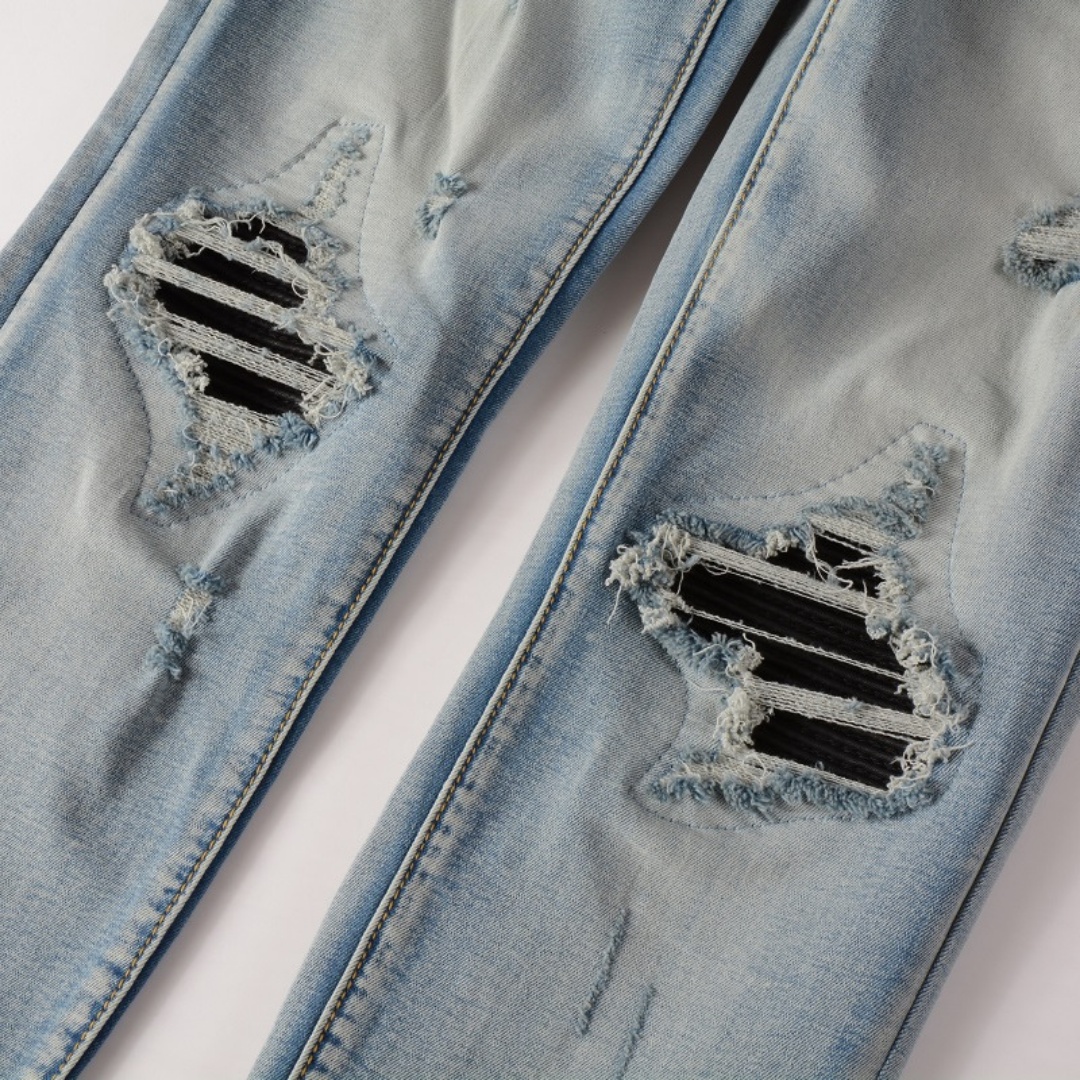 Amr Black Patch Jeans