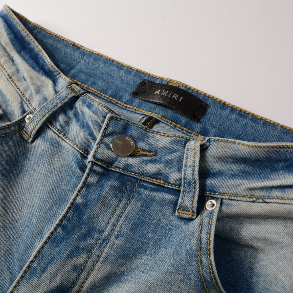 Amr Black Patch Jeans