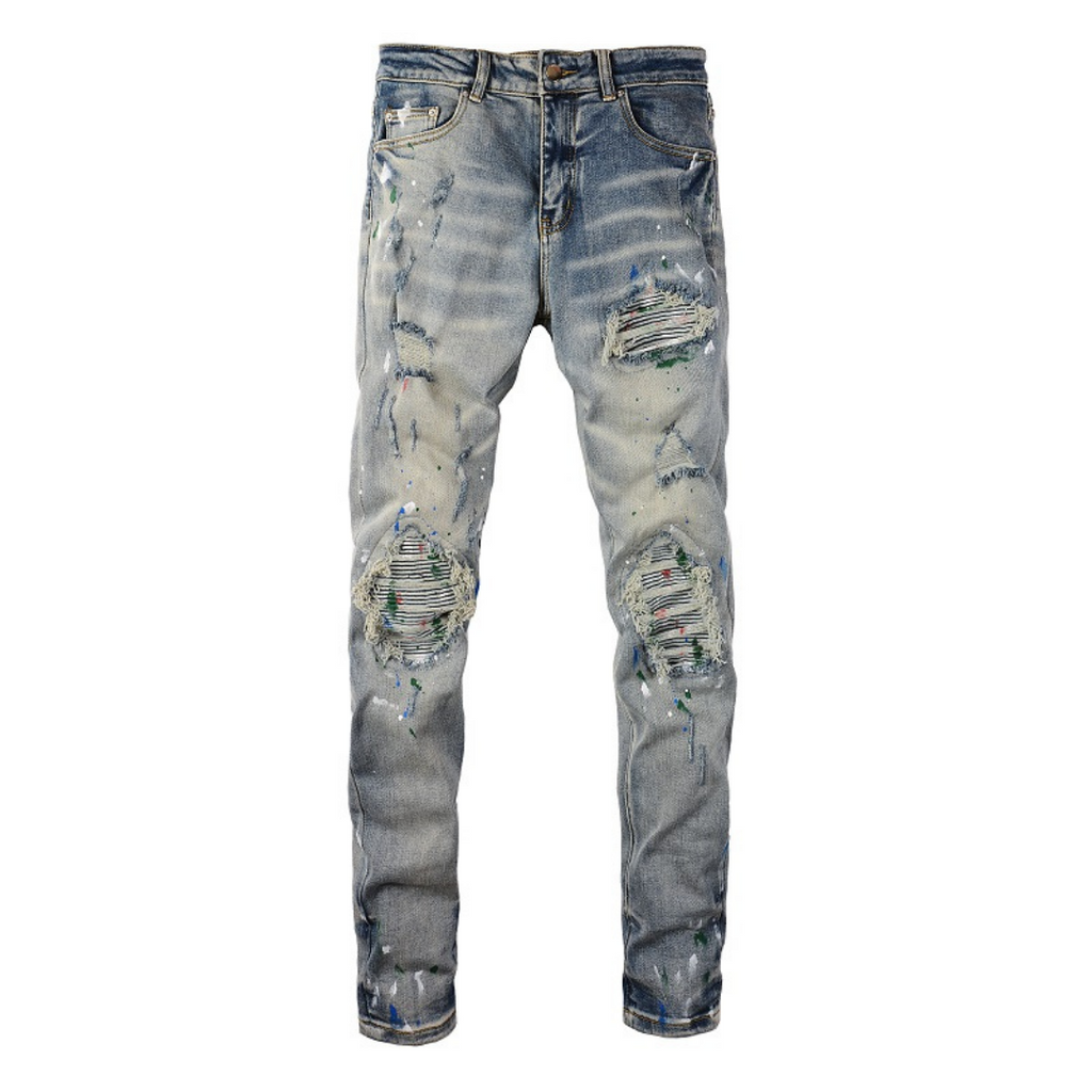 Amr Blue Distressed Jeans