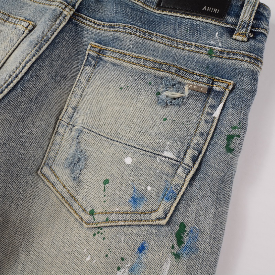 Amr Blue Distressed Jeans