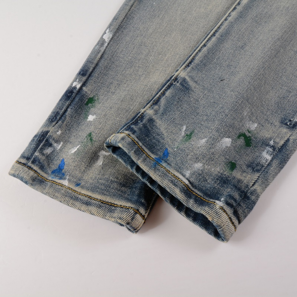 Amr Blue Distressed Jeans