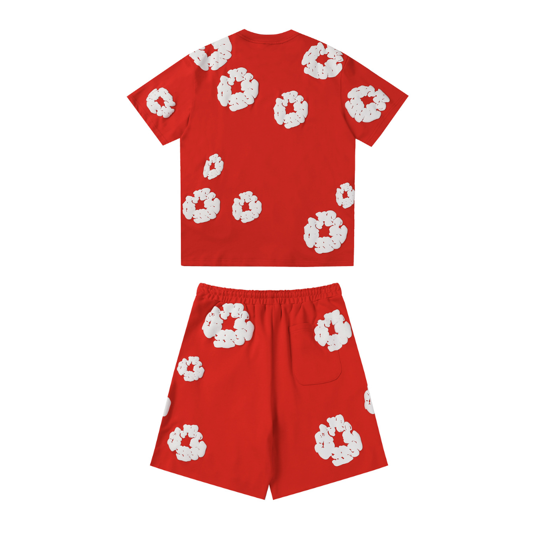 Denim Trs Red Short set