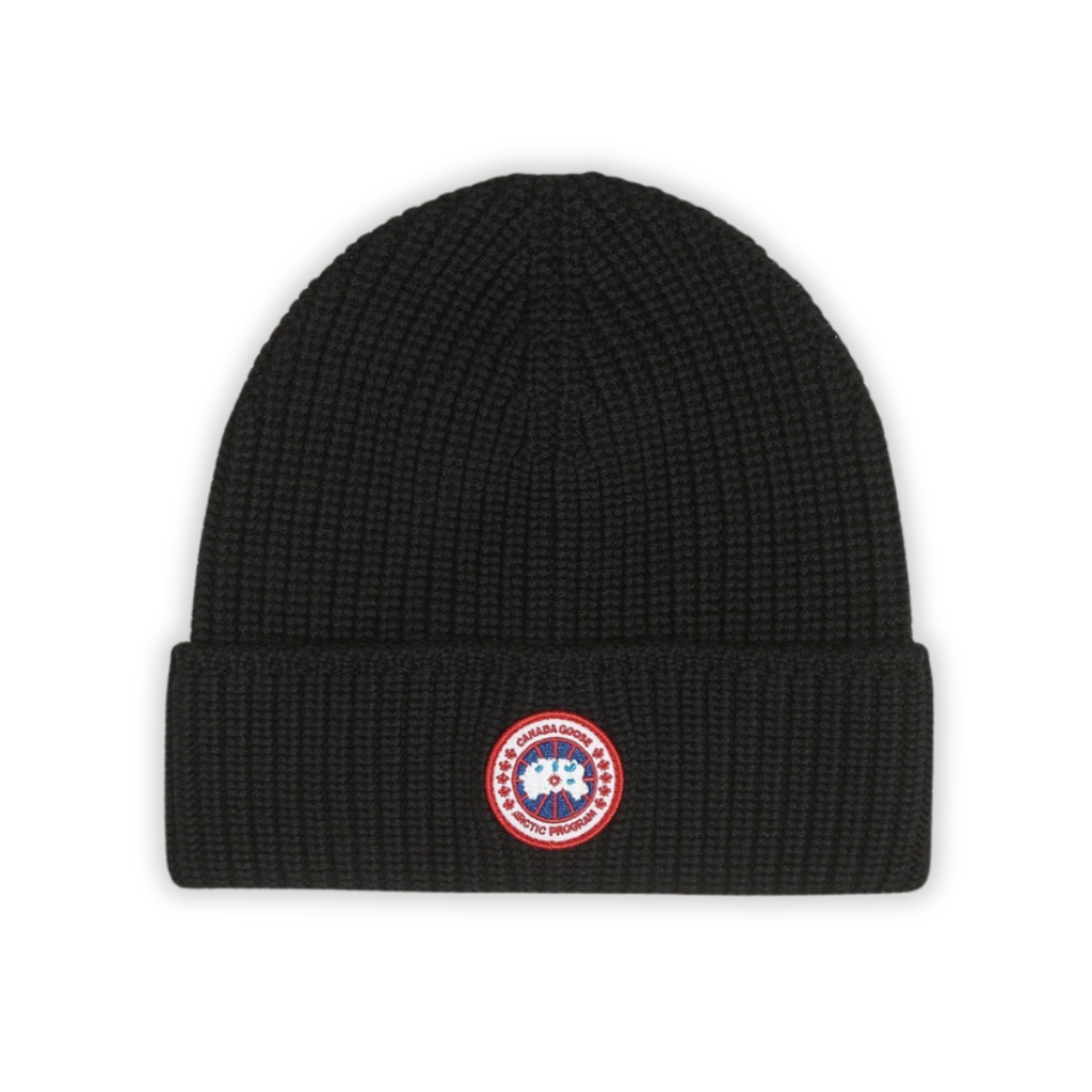 Goose Black Ribbed Beanie
