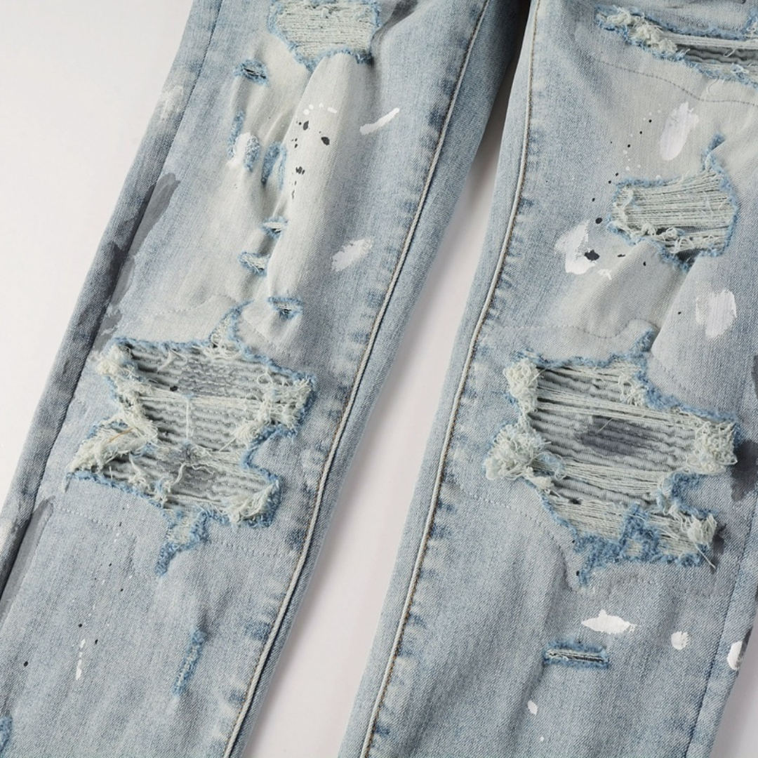 Amr Paint Ripped Jeans