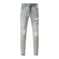 Amr Patch Ripped Blue Jeans