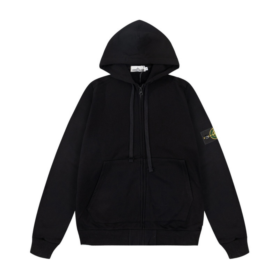 Stone Monogram Zip Hoodie