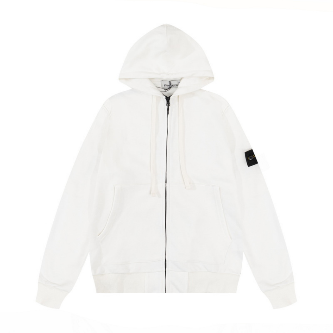 Stone Monogram Zip Hoodie