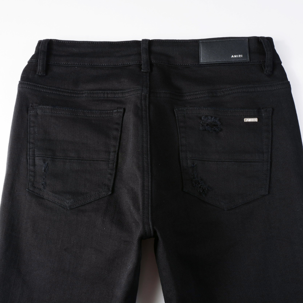 Amr Black Patch Jeans