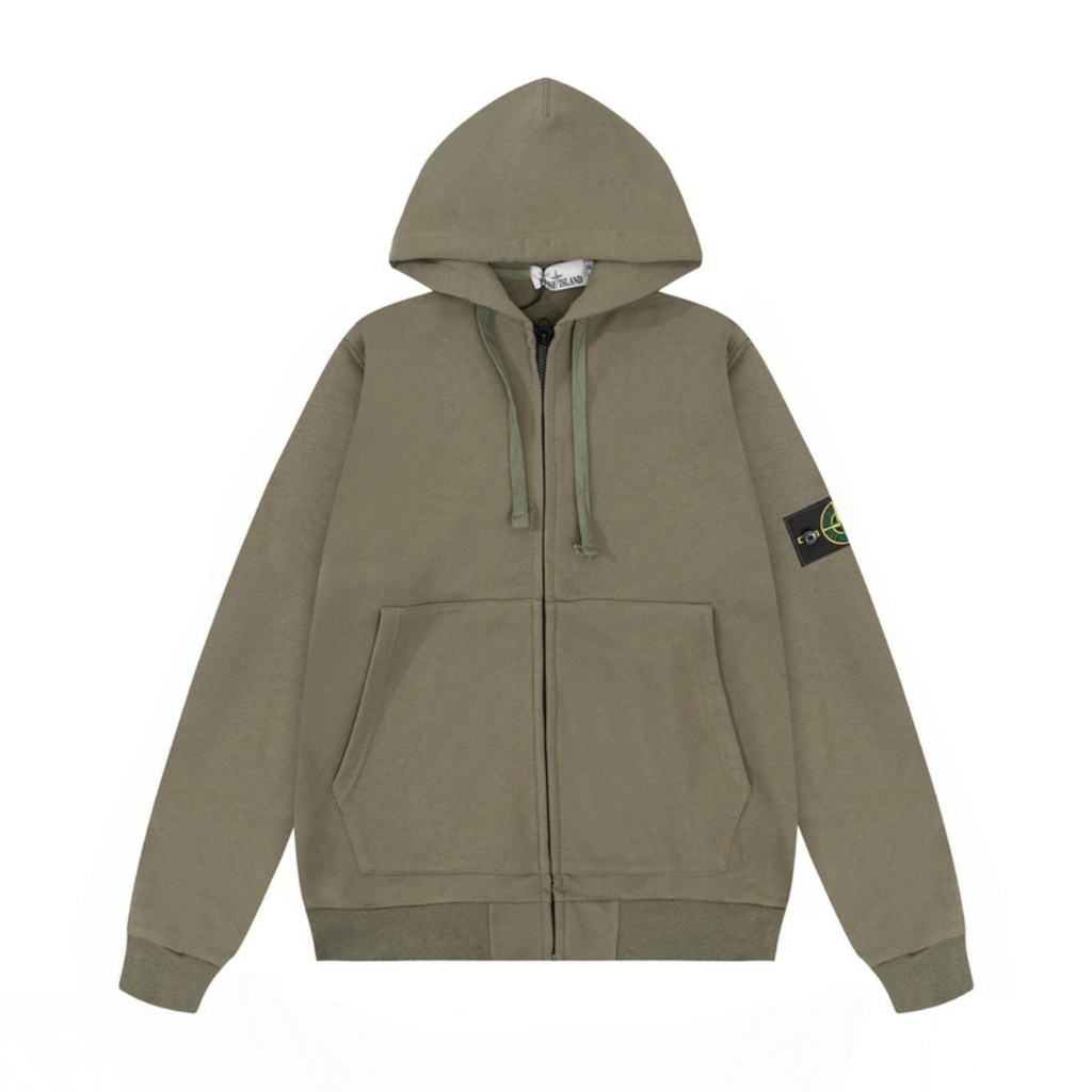 Stone Monogram Zip Hoodie